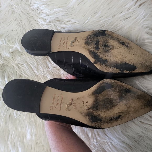 CHAUSSURE LAPIN Black Mules with Pointed Toe and Plush Texture - Picture 5 of 6